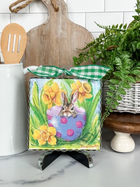 Mini Art Bunny In Daffodils by The Round Top Collection